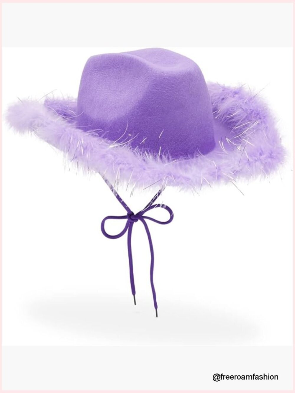 Cowboy Hat with Feather Trim - Party Headpiece Festival Cowgirl Hat One Size